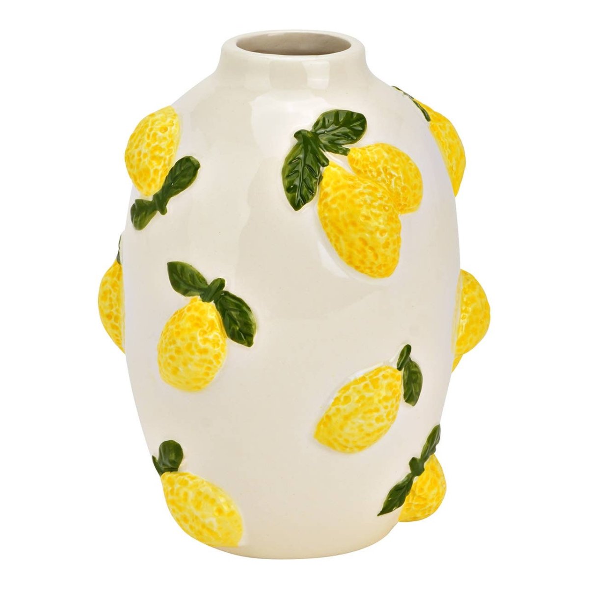 Vase décor citron en céramique, jaune (L/H/P) 12x15x12cm - Beautiful Moment the shop