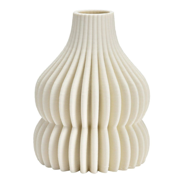 Vase en céramique blanche imprimée en 3D (L/H/P) 12x16x12cm uniquement pour fleurs séchées - Beautiful Moment the shop