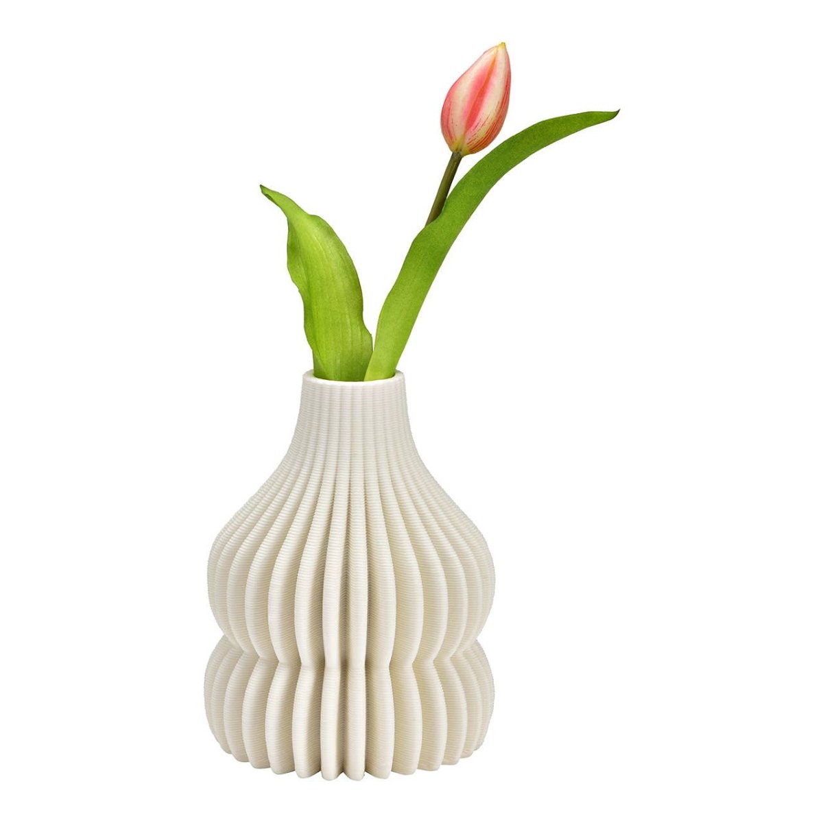 Vase en céramique blanche imprimée en 3D (L/H/P) 12x16x12cm uniquement pour fleurs séchées - Beautiful Moment the shop