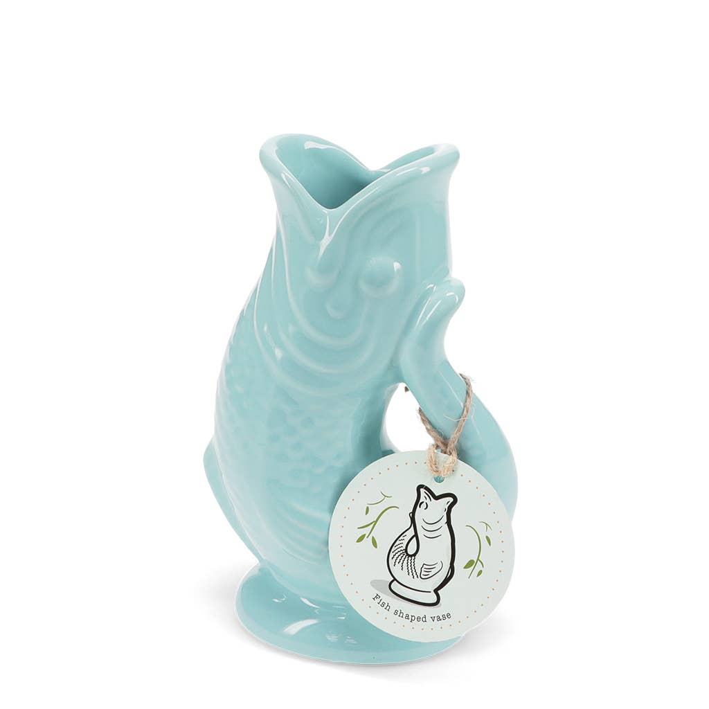Vase poisson en céramique - Bleu aqua - Beautiful Moment the shop