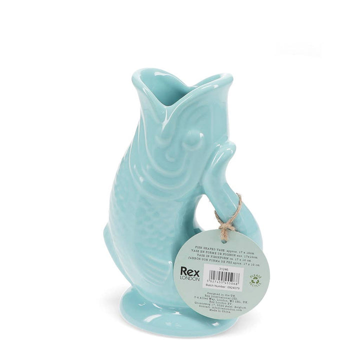 Vase poisson en céramique - Bleu aqua - Beautiful Moment the shop