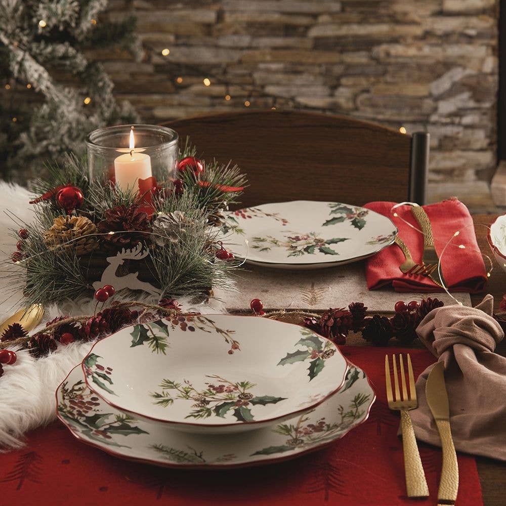 VINTAGE XMAS ASSIETTE À FRUITS 20,7CM PORCELAINE - Beautiful Moment the shop