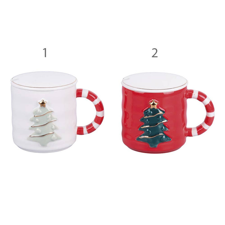 XMAS TASSE 2ASS /ARBRE DE NOËL + CUILLÈRE 300 ML - Beautiful Moment the shop
