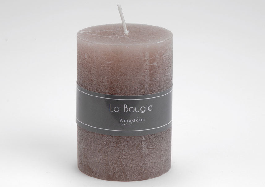 BOUGIE CYLINDRE TAUPE PETITE - Beautiful Moment the shop
