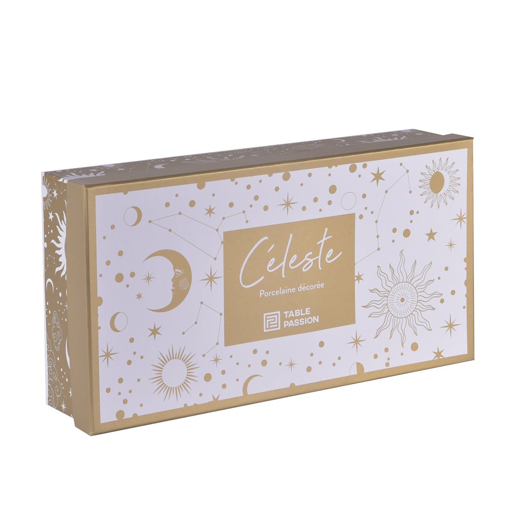 Coffret de 4 tasses Céleste + sous tasses assorties 16 cl - Beautiful Moment the shop