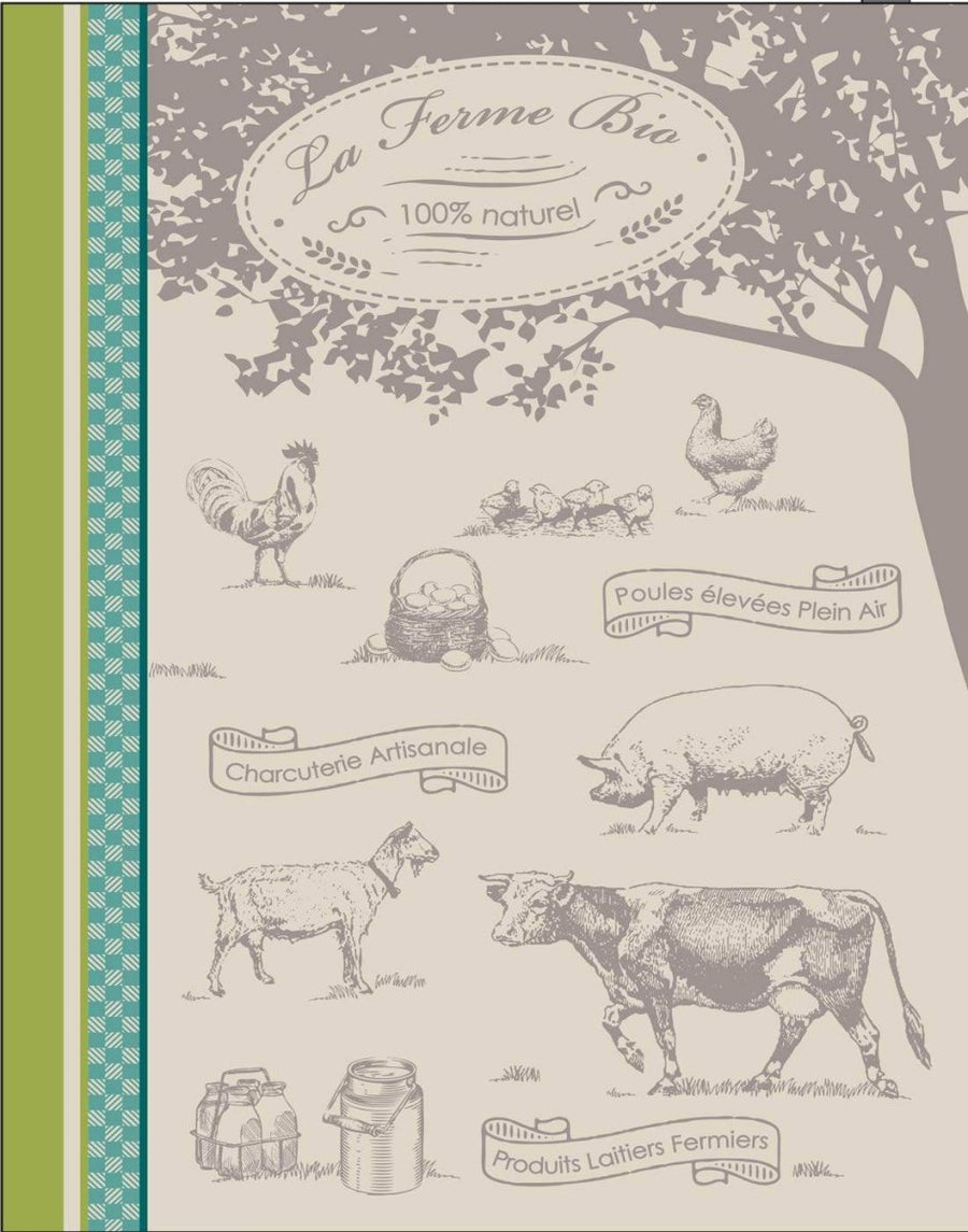 TORCHON LA FERME BIO 50X70 VERT - Beautiful Moment the shop
